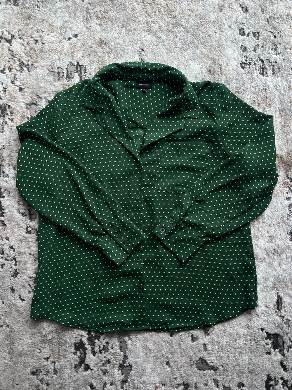 WeWoreWhat Forest Green Polka Dot Button-Up Shirt